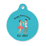 Happy Anniversary Round Pet ID Tag - Small (Personalized)