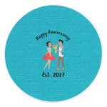 Happy Anniversary Round Stone Trivet (Personalized)