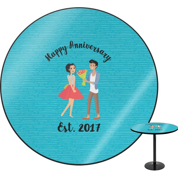 Custom Happy Anniversary Round Table - 24" (Personalized)