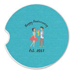 Happy Anniversary Sandstone Car Coaster - Single (Personalized)