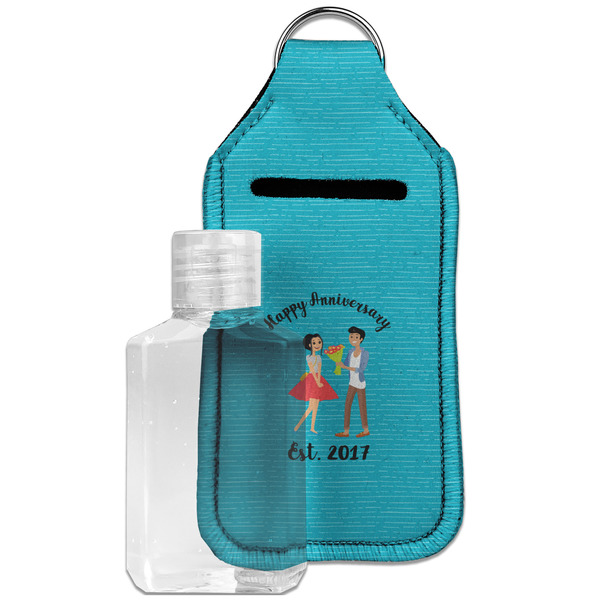 Custom Happy Anniversary Hand Sanitizer & Keychain Holder - Large (Personalized)