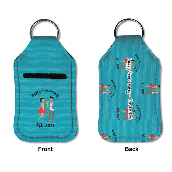 Happy Anniversary Sanitizer Holder Keychain - Small APPROVAL (Flat)