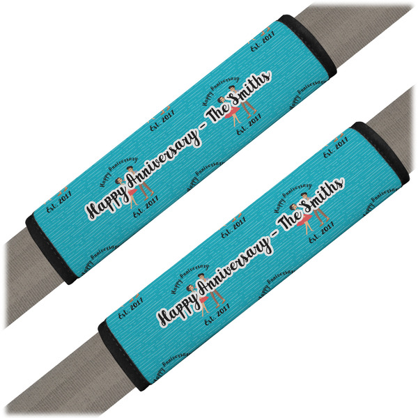 Custom Happy Anniversary Seat Belt Covers (Set of 2) (Personalized)