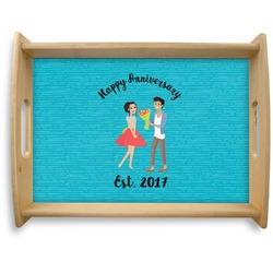 Happy Anniversary Natural Wooden Tray - Large (Personalized)
