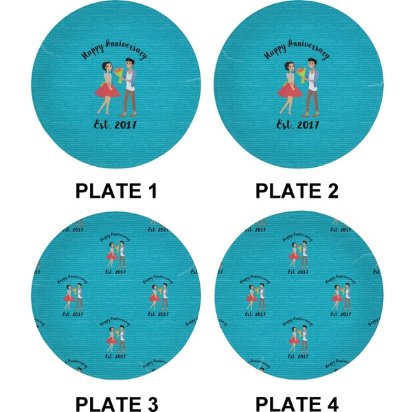 Happy Anniversary Set of Appetizer / Dessert Plates (Approval)