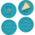 Happy Anniversary Set of 4 Glass Appetizer / Dessert Plate 8" (Personalized)