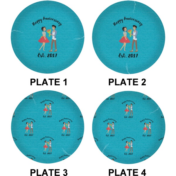 Happy Anniversary Set of Lunch / Dinner Plates (Approval)