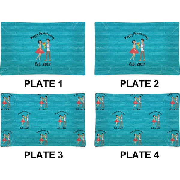 Happy Anniversary Set of Rectangular Dinner Plates (Approval)
