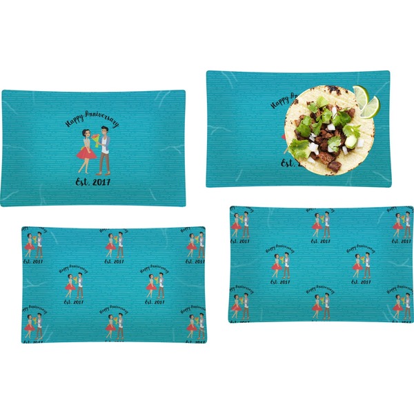 Happy Anniversary Set of Rectangular Dinner Plates