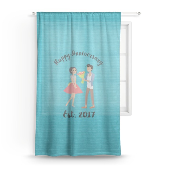Custom Happy Anniversary Sheer Curtain - 50"x84" (Personalized)