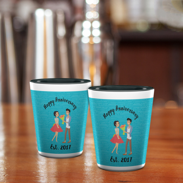 Happy Anniversary Shot Glass - Two Tone - LIFESTYLE