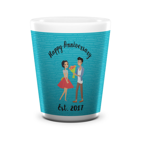 Happy Anniversary Shot Glass - White - FRONT
