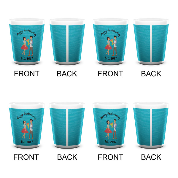 Happy Anniversary Shot Glass - White - Set of 4 - APPROVAL