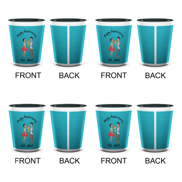 Happy Anniversary Shot Glassess - Two Tone - Set of 4 - APPROVAL