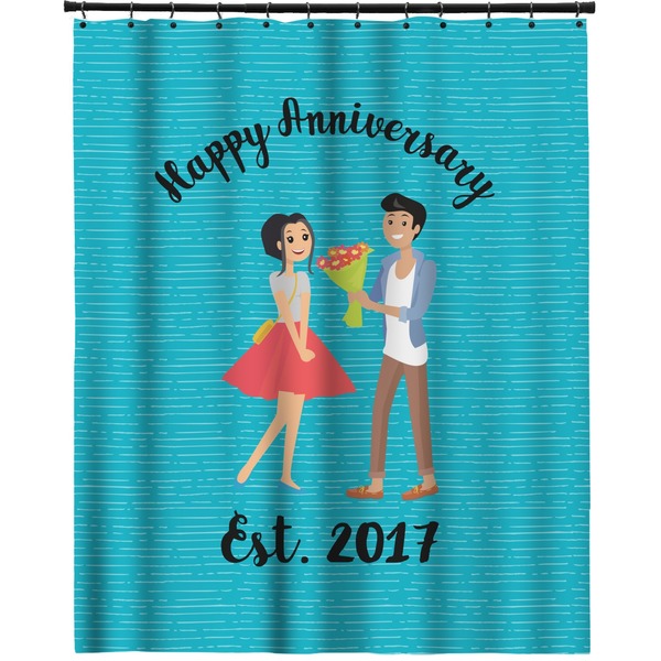 Custom Happy Anniversary Extra Long Shower Curtain - 70"x84" (Personalized)