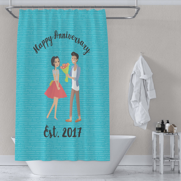 Happy Anniversary Shower Curtain Lifestyle