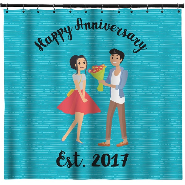 Custom Happy Anniversary Shower Curtain - 71" x 74" (Personalized)