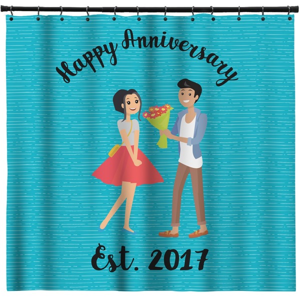 Custom Happy Anniversary Shower Curtain - 71" x 74" (Personalized)