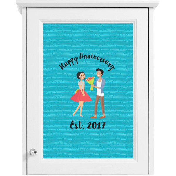 Happy Anniversary Single White Cabinet Decal