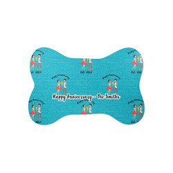Happy Anniversary Bone Shaped Dog Food Mat (Small) (Personalized)