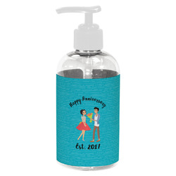 Happy Anniversary Plastic Soap / Lotion Dispenser (8 oz - Small - White) (Personalized)