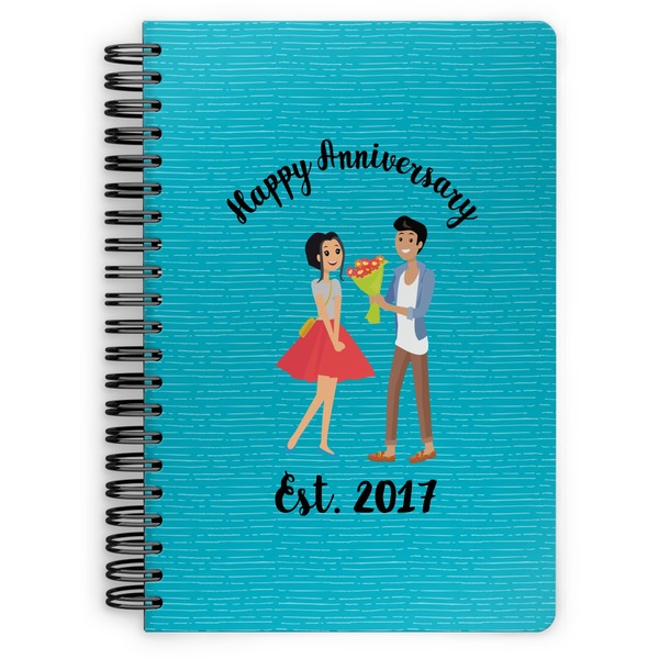 Custom Happy Anniversary Spiral Notebook - 7x10 w/ Couple's Names