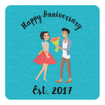 Happy Anniversary Square Decal - XLarge (Personalized)
