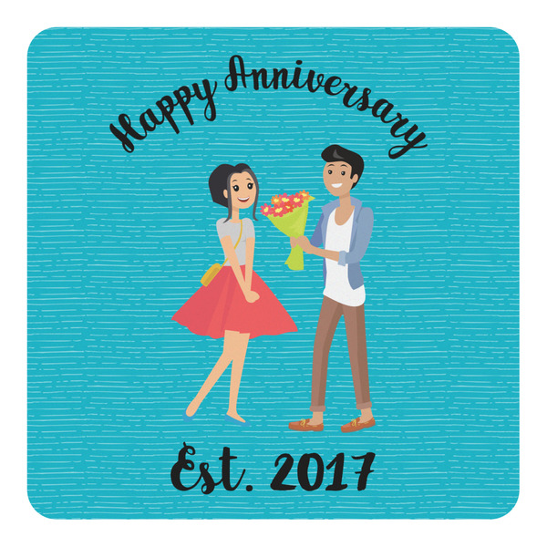 Custom Happy Anniversary Square Decal - Large (Personalized)