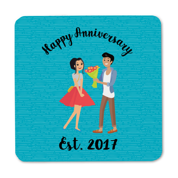 Happy Anniversary Square Fridge Magnet - FRONT