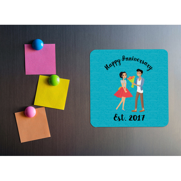 Happy Anniversary Square Fridge Magnet - LIFESTYLE