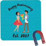 Happy Anniversary Square Fridge Magnet (Personalized)