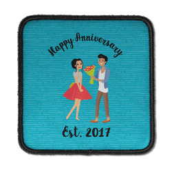 Happy Anniversary Iron On Square Patch w/ Couple's Names