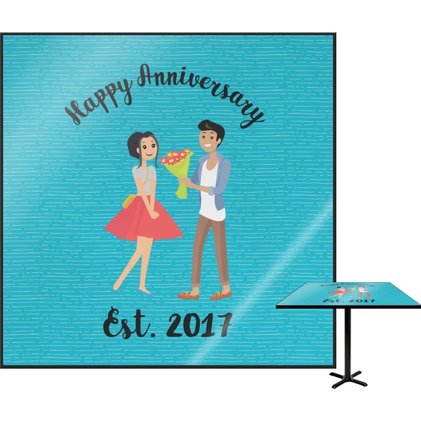 Custom Happy Anniversary Square Table Top (Personalized)