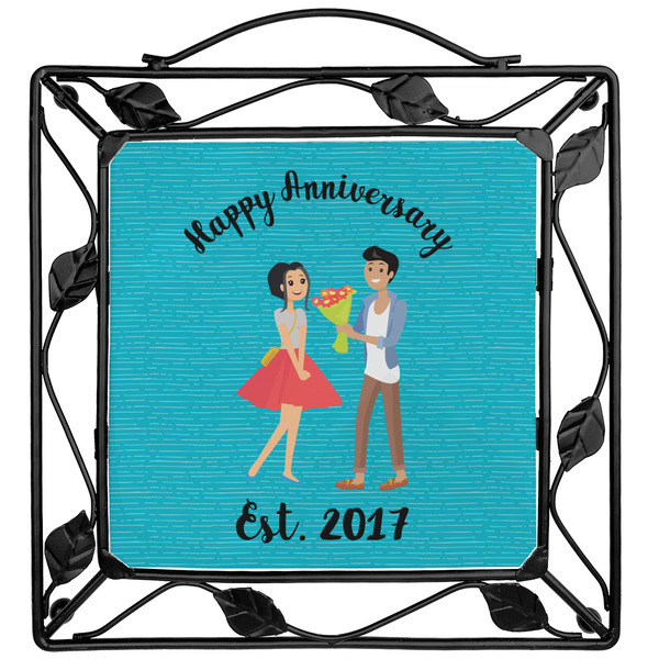Custom Happy Anniversary Square Trivet (Personalized)