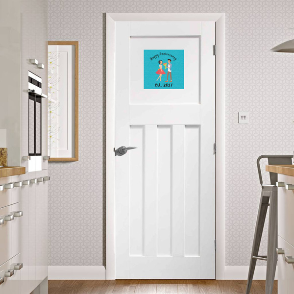 Happy Anniversary Square Wall Decal on Door