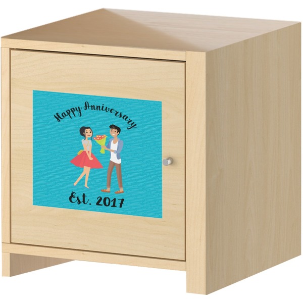 Happy Anniversary Square Wall Decal on Wooden Cabinet