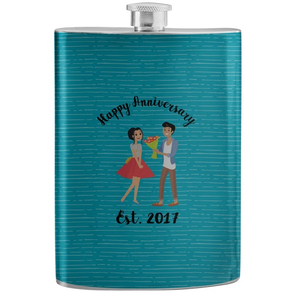 Custom Happy Anniversary Stainless Steel Flask (Personalized)
