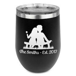 Happy Anniversary Stemless Wine Tumbler - 5 Color Choices - Stainless Steel  (Personalized)