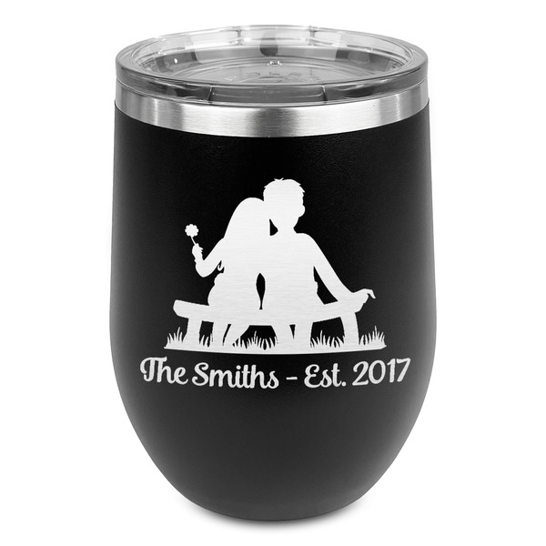 Custom Happy Anniversary Stemless Wine Tumbler - 5 Color Choices - Stainless Steel  (Personalized)