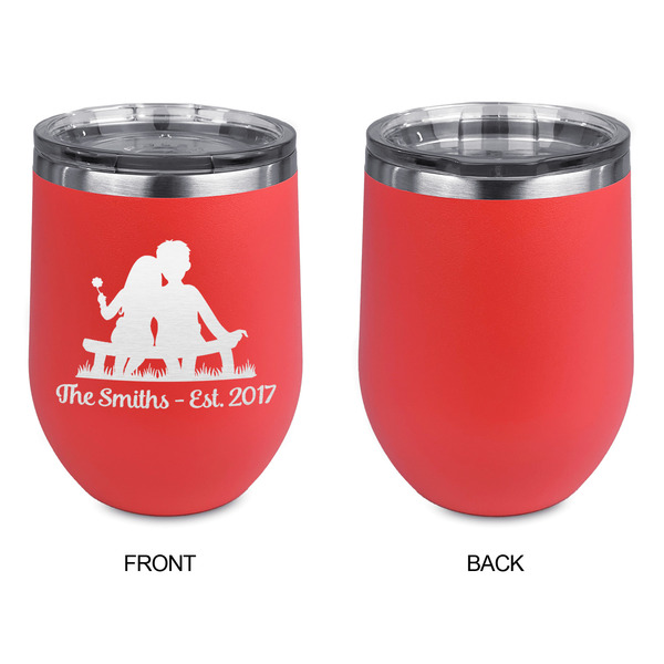 Happy Anniversary Stainless Wine Tumblers - Coral - Single Sided - Approval