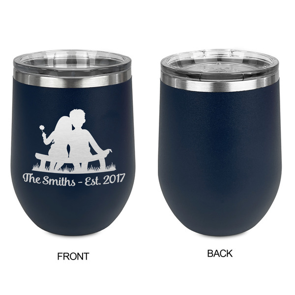 Happy Anniversary Stainless Wine Tumblers - Navy - Single Sided - Approval