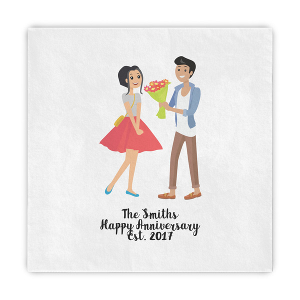 Custom Happy Anniversary Decorative Paper Napkins (Personalized)
