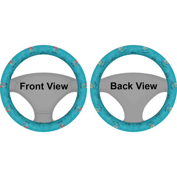 Happy Anniversary Steering Wheel Cover- Front and Back