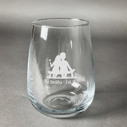 Happy Anniversary Stemless Wine Glass - Engraved (Personalized)