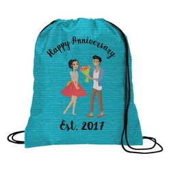 Happy Anniversary Drawstring Backpack - Large (Personalized)