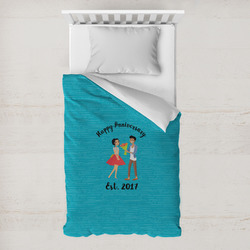 Happy Anniversary Toddler Duvet Cover w/ Couple's Names