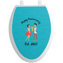 Happy Anniversary Toilet Seat Decal - Elongated (Personalized)