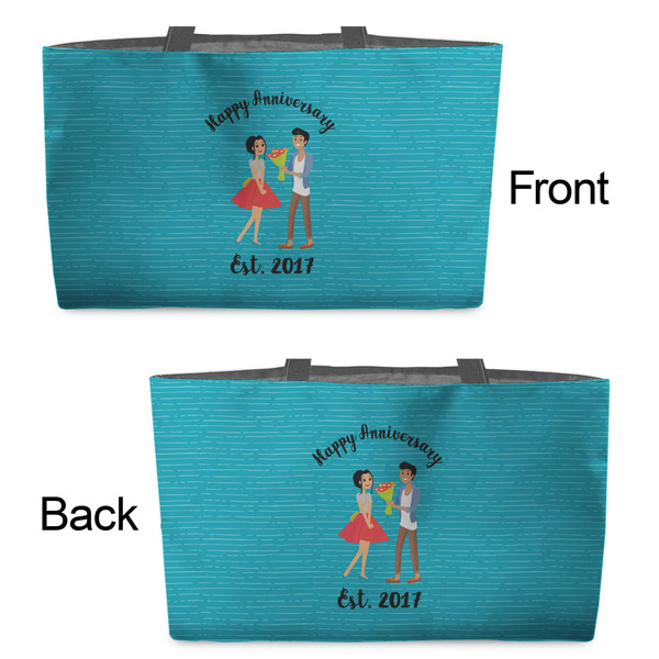 Happy Anniversary Tote w/Black Handles - Front & Back Views