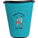 Happy Anniversary Waste Basket - Double Sided (Black) (Personalized)
