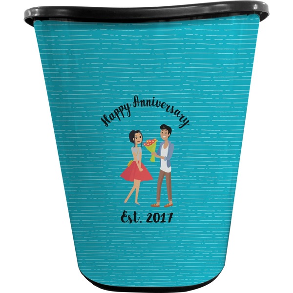 Happy Anniversary Trash Can Black